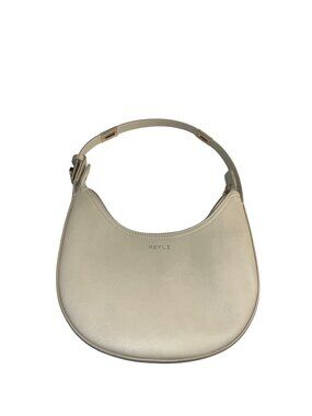 Keyli Crescent cream PU Leather Shoulder Bag With Gold Hardware & Adj Strap